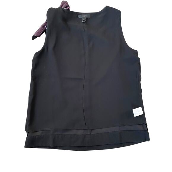 J Crew Sequin Bow Tank Top Shell Sz 4 Black Purple Holiday Top Minimalist - Picture 10 of 14